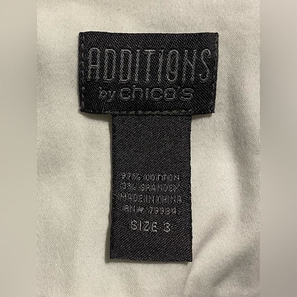 Chicos Additions Button Up Top Size 3 Extra Large XL White Collared Long Sleeve - Picture 2 of 16
